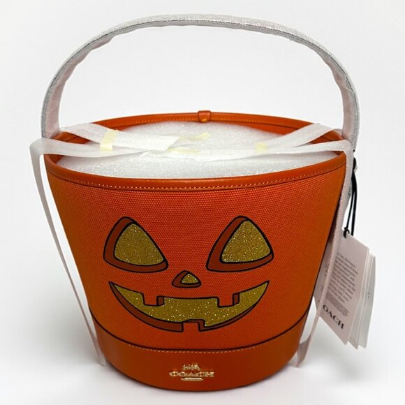 Coach Trick Or Treat Bucket With Halloween Pumpkin (NWT) - Picture 1 of 5